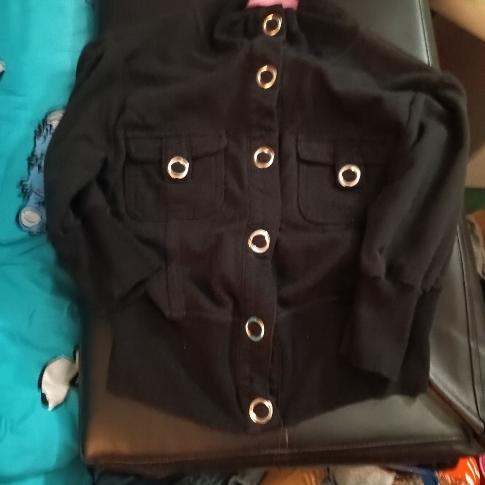 Black Cover up crop top
